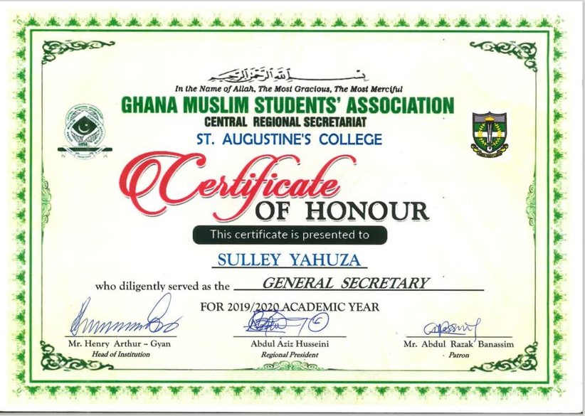 Certificate of Honor Thumbnail